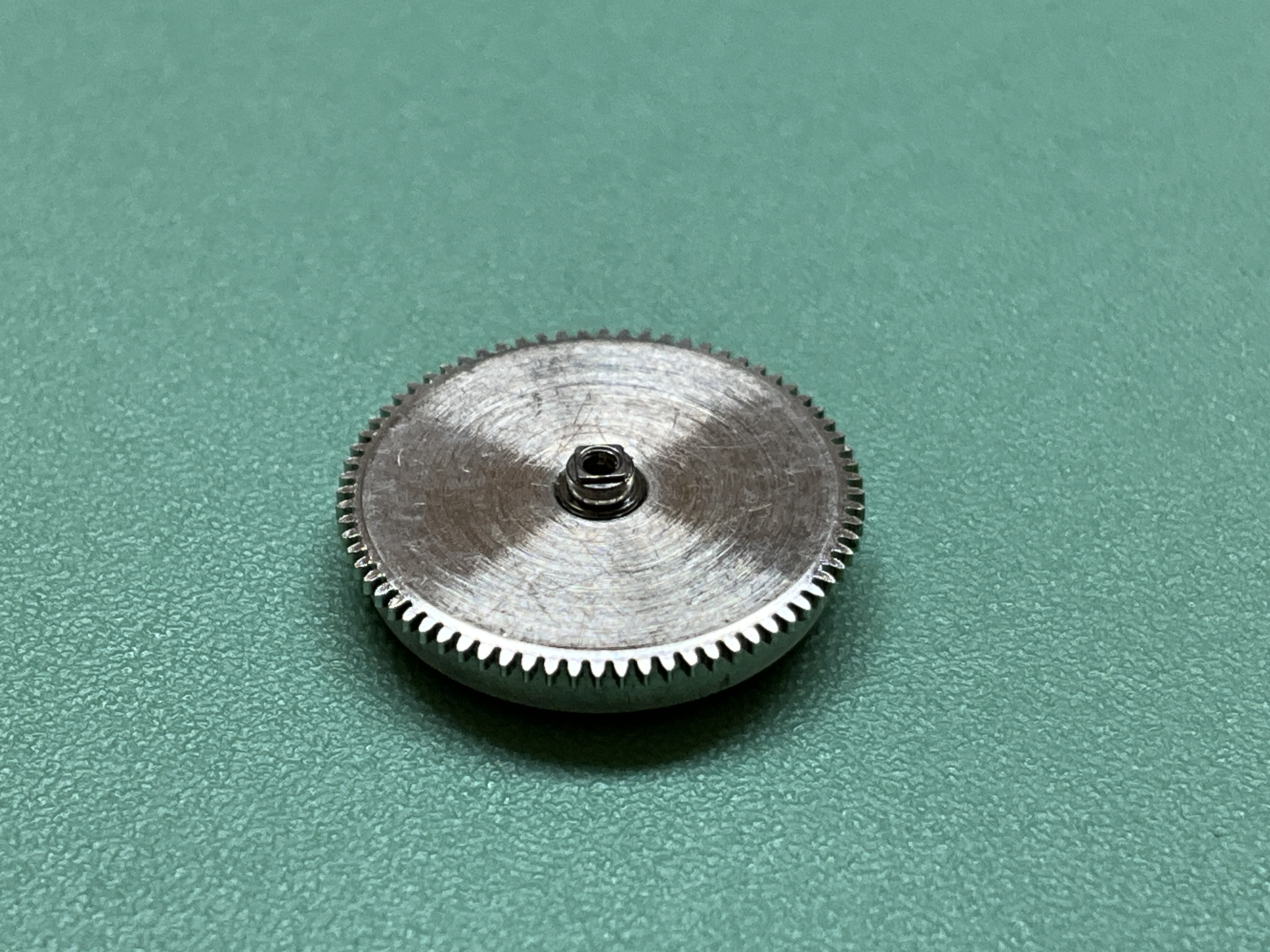 The barrel reassembled with a fresh mainspring.